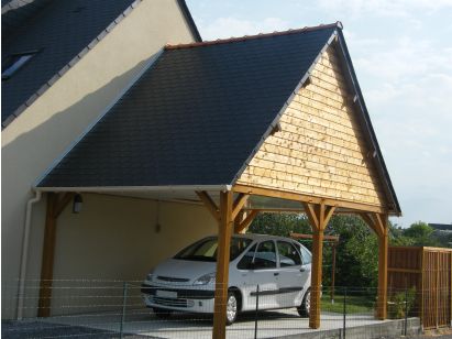  ABRI 2 PENTES accolé 4 m x 4 m 